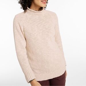 L.L. Bean Cotton Ragg Sweater, Funnelneck Pullover M